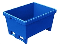 Контейнер Iplast вкладываемый KVR 8634 на полозьях (800х600х340) голубой, сплошной с усиленным дном и штабельным упором 12.362.65.S.С66.1